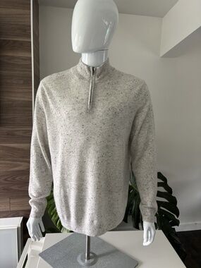 Autumn Cashmere Sweater Half Zip Long Sleeve Grey Men's Sz XL